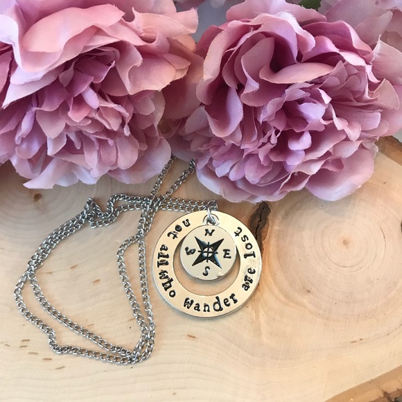 Jewelry - ”Not All Who Wander Are Lost" Compass Necklace